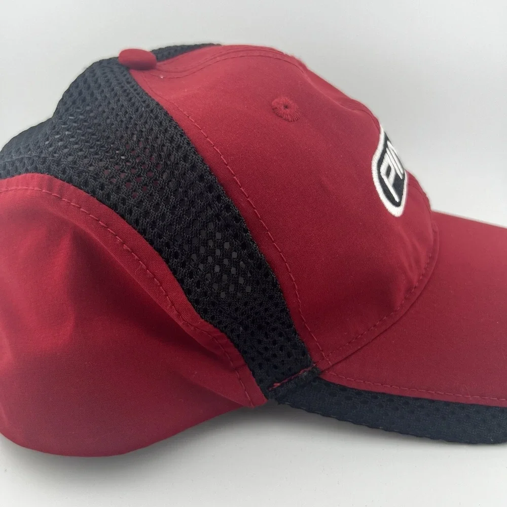 PING Golf Performance Mesh Hat Red Black Breathable Golf Cap OSFM